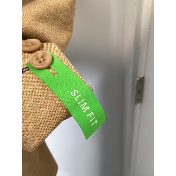 Tom Baine Men’s 3XL Solid Notch Label Blazer - Khaki - Slim Fit - READ $299 - Picture 4 of 11